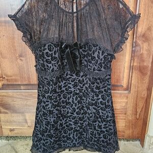 For Love And Lemons Elegant Black Lace Blouse